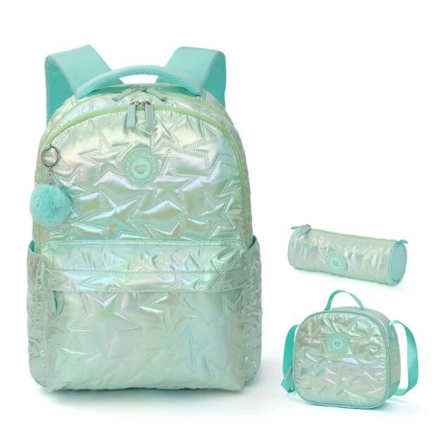 15.6 Inch Laptop  School Backpack Bag with Lunch Box Pencil bag set Girls Bookbag Travel Daypack 3 PCS Backpack for Teen Girls
