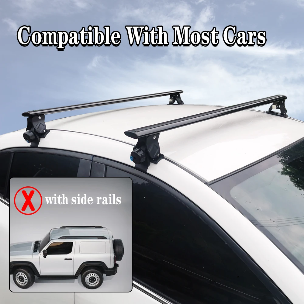 SHITURUI 2Pcs Roof luggage rack crossbar, universal aluminum alloy crossbaAluminum Alloy Side Bars Cross Rails Roof Rack Luggage view 3