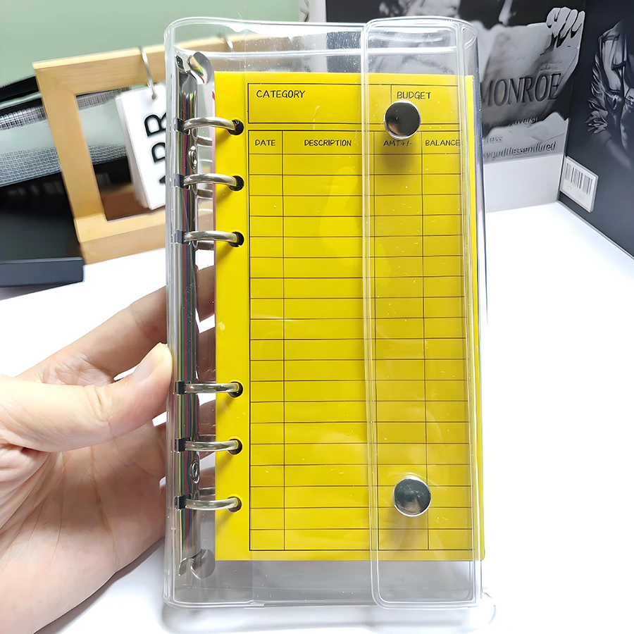 12pcs Color Envelope and A6 Loose-Leaf Case Set, 6-Hole Thickened Paper Envelope, Portable Loose-Leaf Holder Inner Page Case