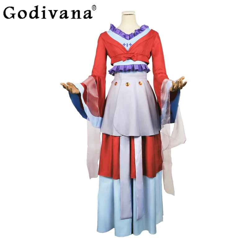 مجموعة أزياء أنيمي ذا أبوتشيكاري الجديدة التأثيرية للسيدات تحت القمر تنورة حمراء للرقص للنساء بدلة تنكرية لحفلات الهالوين