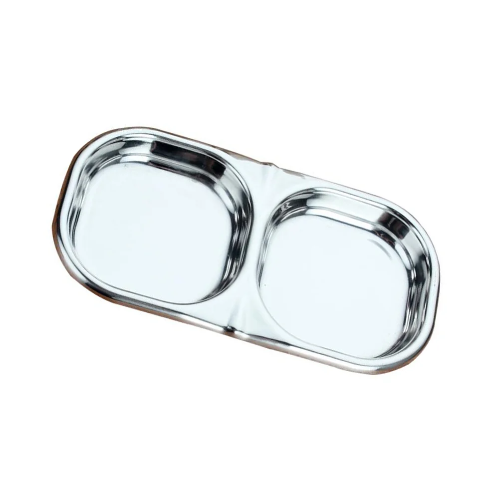 مقصورة مزدوجة طبق توابل وصلصة الفولاذ المقاوم للصدأ نكهة السلطانية ل المقبلات بهار الحلوى غمس إناء/ قدر التوابل تخدم