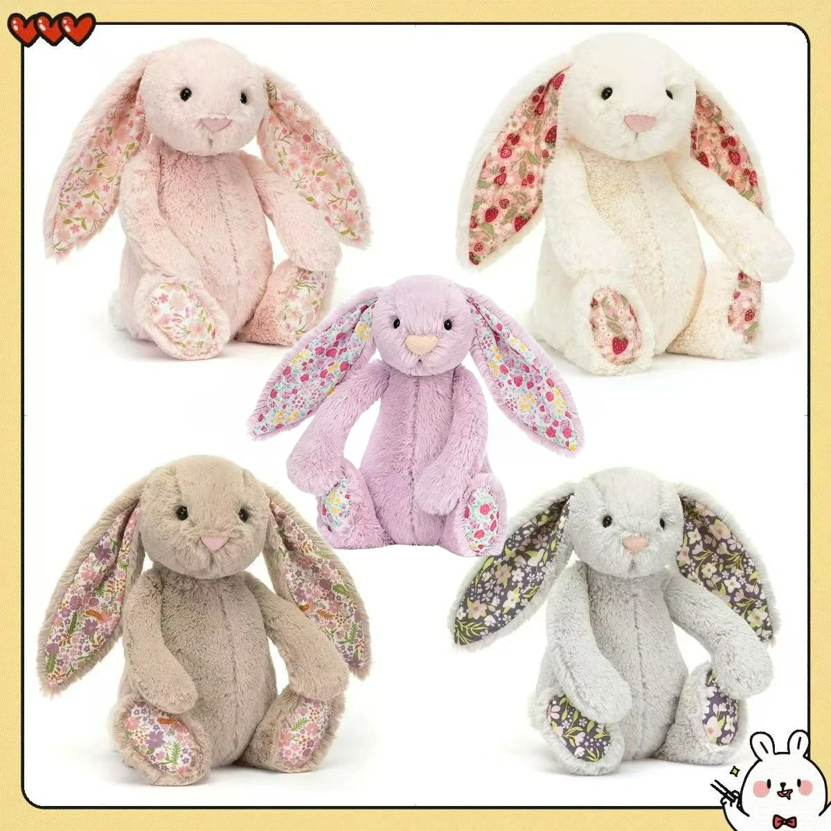 

Плюшевая игрушка Jc Bonnie Rabbit с цветочными ушками, милая мягкая кукла, подушка для дивана, подарок на день рождения для детей, декор для комнаты