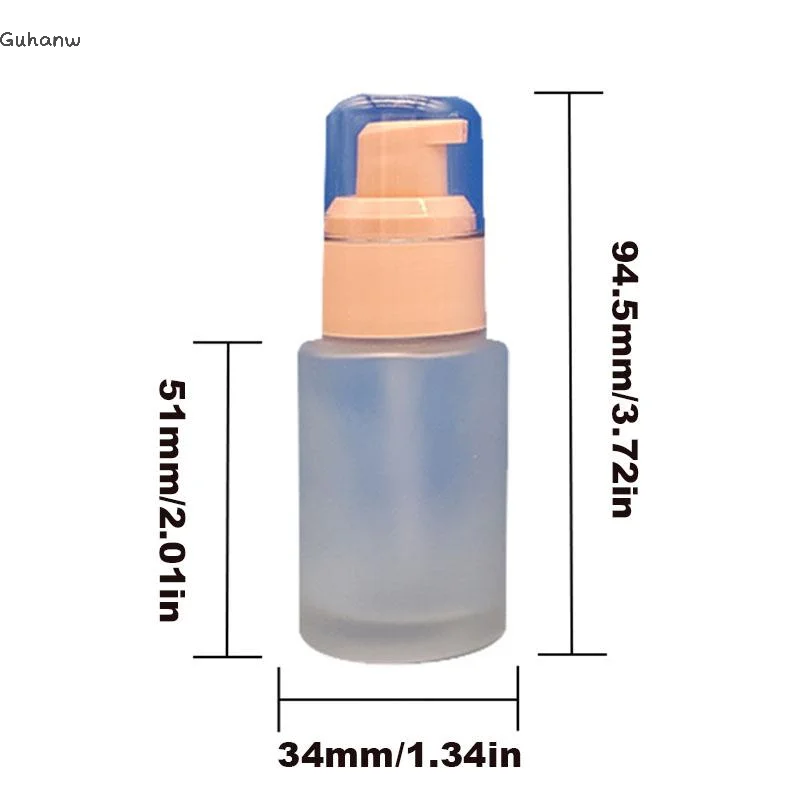 

[WHB]30ml Pump Bottle Frosted Glass Liquid Foundation Packing Tool Empty Pump Bottle Travel Essential Squeeze Bottle