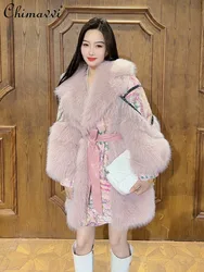 Sweet Light Luxury Faux Fur Coat Winter New High-End Fashion Sequined Fur Stitching Long Sleeve Loose Warm Women's Fur Jackets