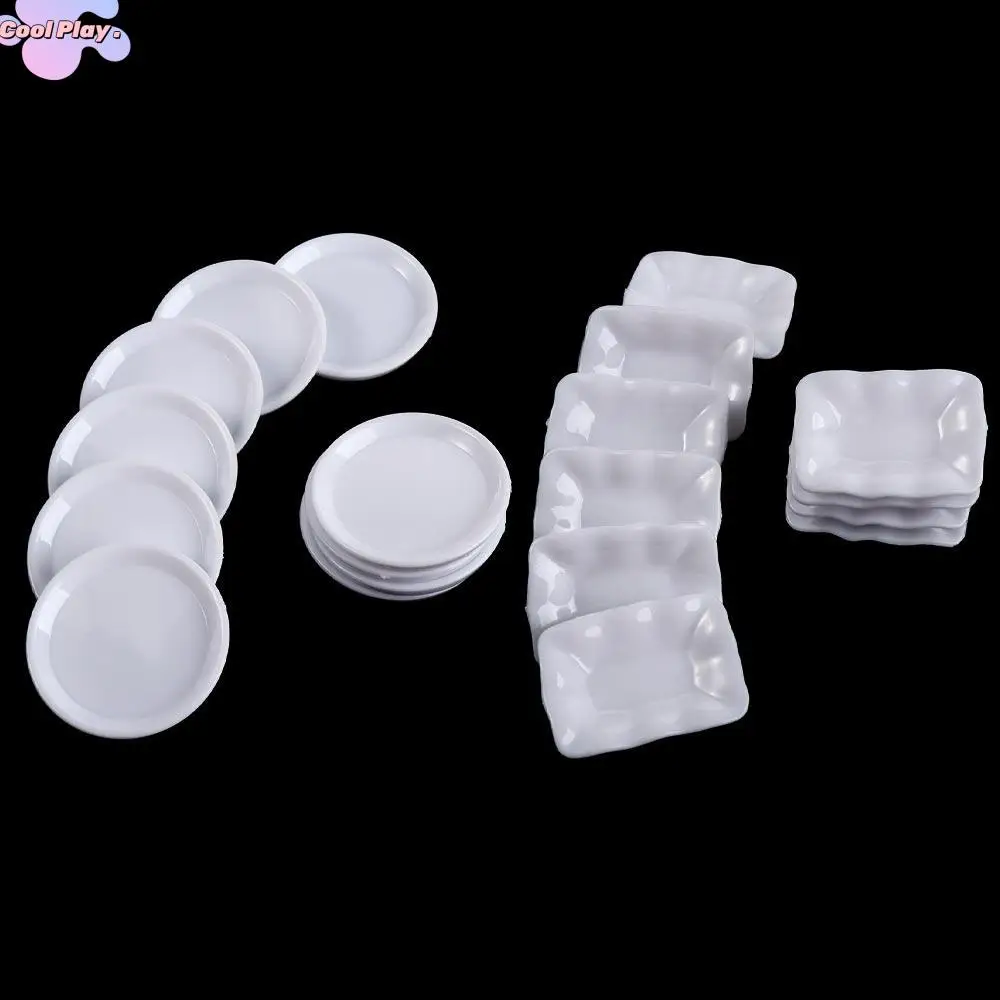 

Decor Toys Kitchen Toys Doll House Trays Simulation Food Plates Mini Food Dishes Tableware White Miniature Dish Girls Gifts