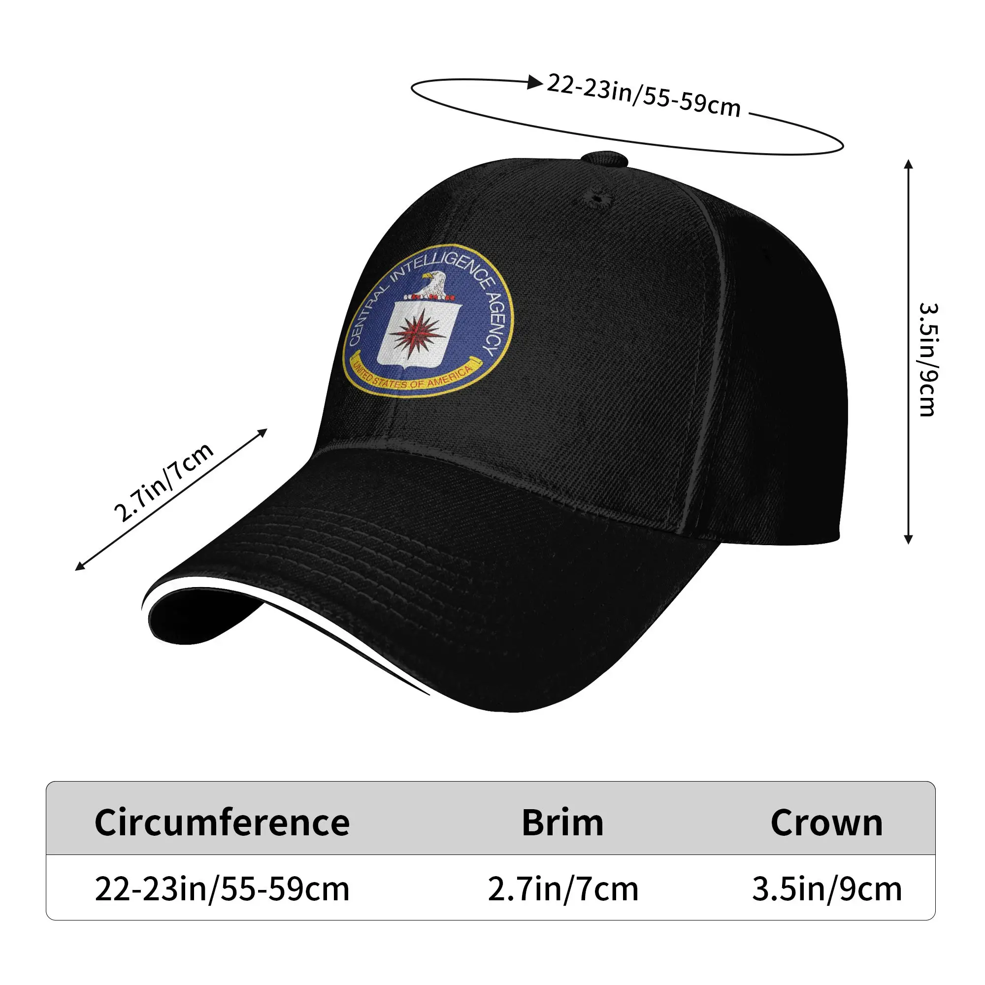 Central Intelligence Agency CIA  Baseball Cap  Fashion Trucker Hat Summer Female Male Hiking Fishing Baseball Caps