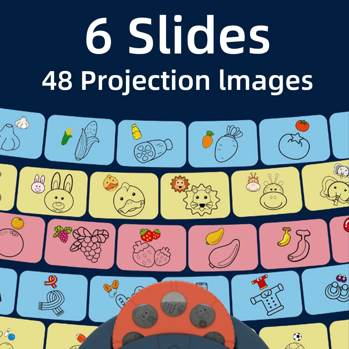 Kindertekenprojector Art Sketch Projector Tekening bevat 6 dia's, 48 geprojecteerde afbeeldingen