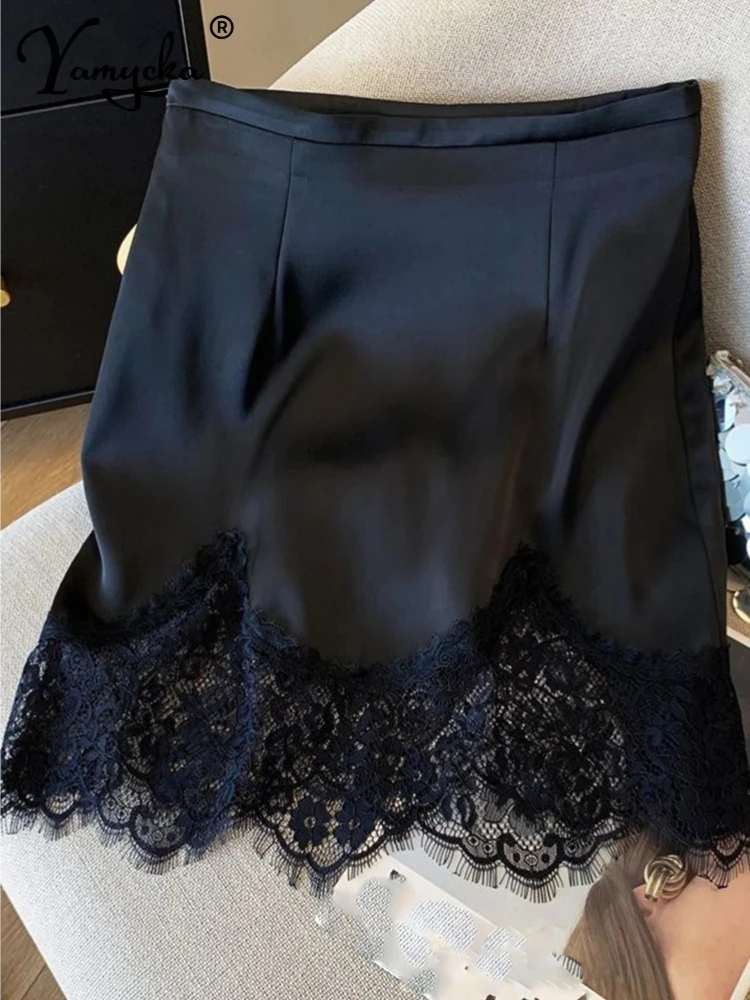

Women Sweet Hot Girl Sexy Lace Mini Skirt Streetwear Y2k Gothic Vintage Casual Short Skirts Elegant Fashion Straight Skirt New