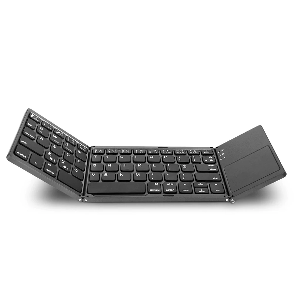 

Beyour Wireless Bluetooth Keyboard With Touchpad Portable Magnetic Triple Folding Keypad for Windows Android IOS iPad Phone