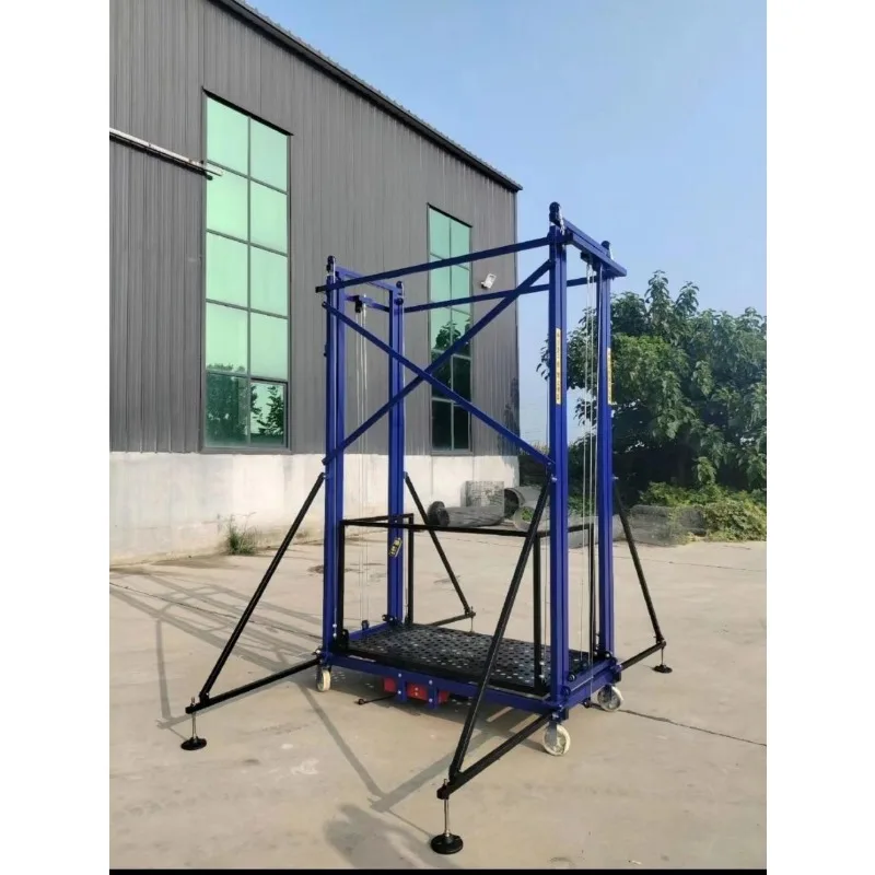 Échafaudage télescopique en aluminium léger, capacité de 500KG, ascenseur Portable avec télécommande sans fil
