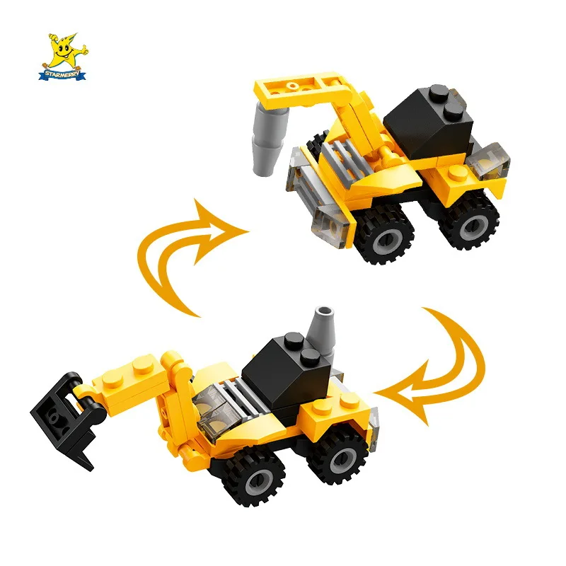 Engineering Vehicle Building Blocks - Small-Particle Puzzle for Kids' Cognitive Development, Perfect for Boys' Assembly Fun