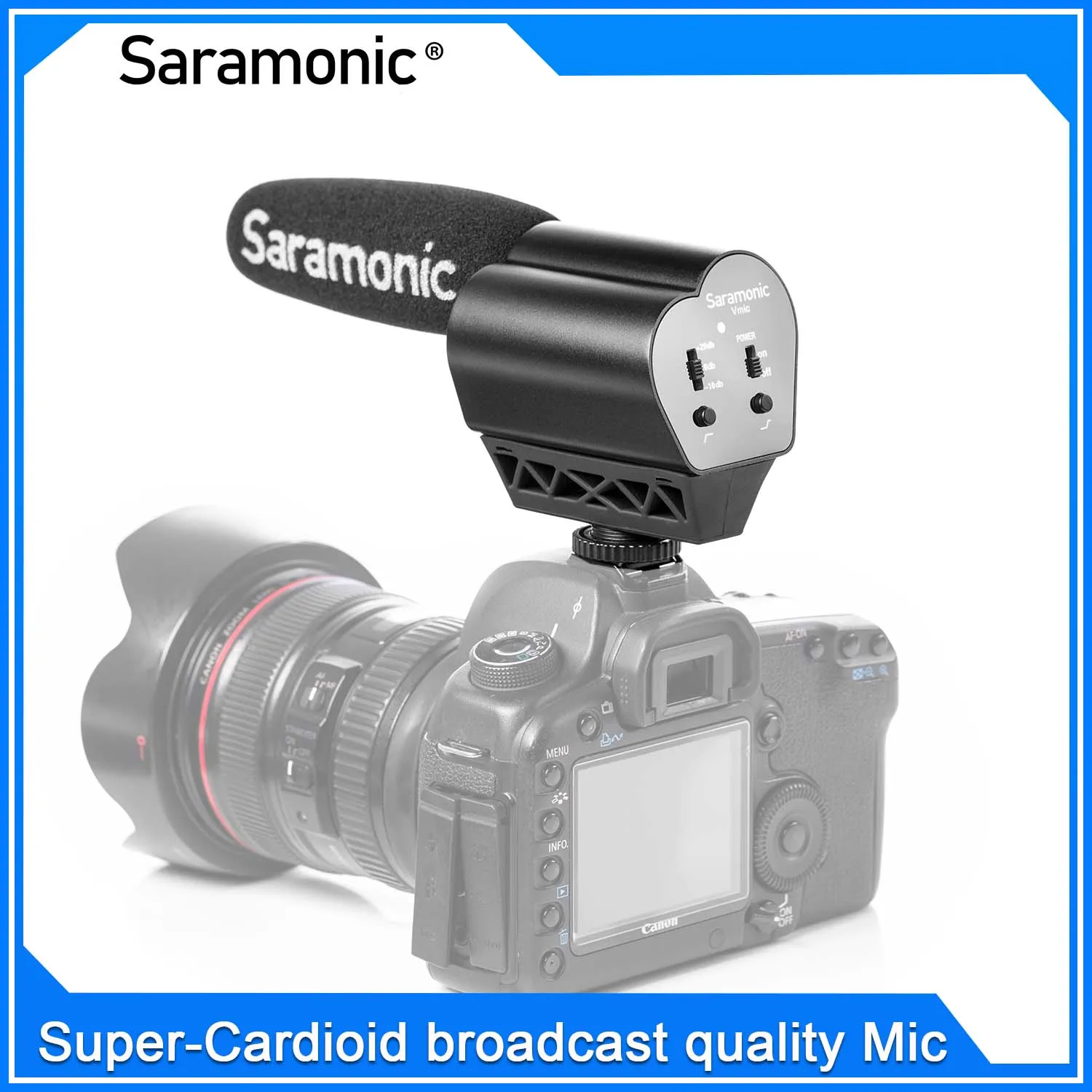 Saramonic Vmic Super-Cardioid broadcast quality Shotgun Condenser Video Microphone for DSLR cameras and camcorders