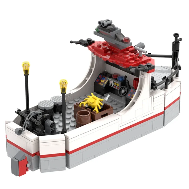 Moc Bouwstenen Militair Schip Model Mini Vissersboot Technologie Modulaire Blokken Geschenken Kerstspeelgoed Diy Sets Assemblage