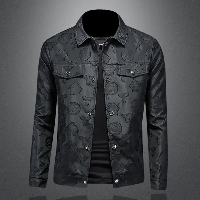 

The New Spring and Autumn Jacket for Men Is A Stylish and Form-fitting Lapel Casual Jacket It's A Trendy and Fashionable Top