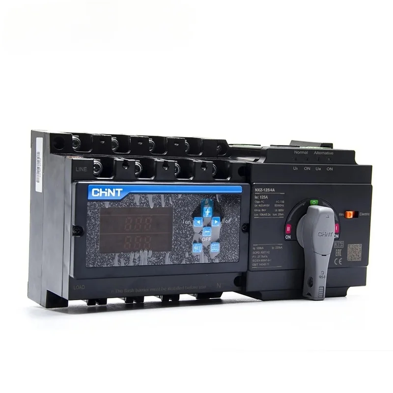 Genuine CHNT NXZ‑125/4A 4P 100A 125A ATS Dual Power Automatic Transfer Switch, With Display Control Module & QR Code App
