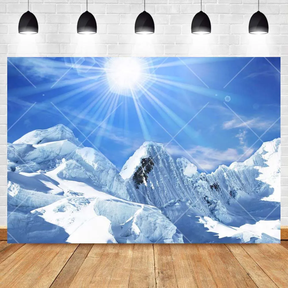 Winter Mountain Pine Forest Snow Scenery Photography Background Custom Christmas Kids Adults Portrait Backdrops For Photo Studio