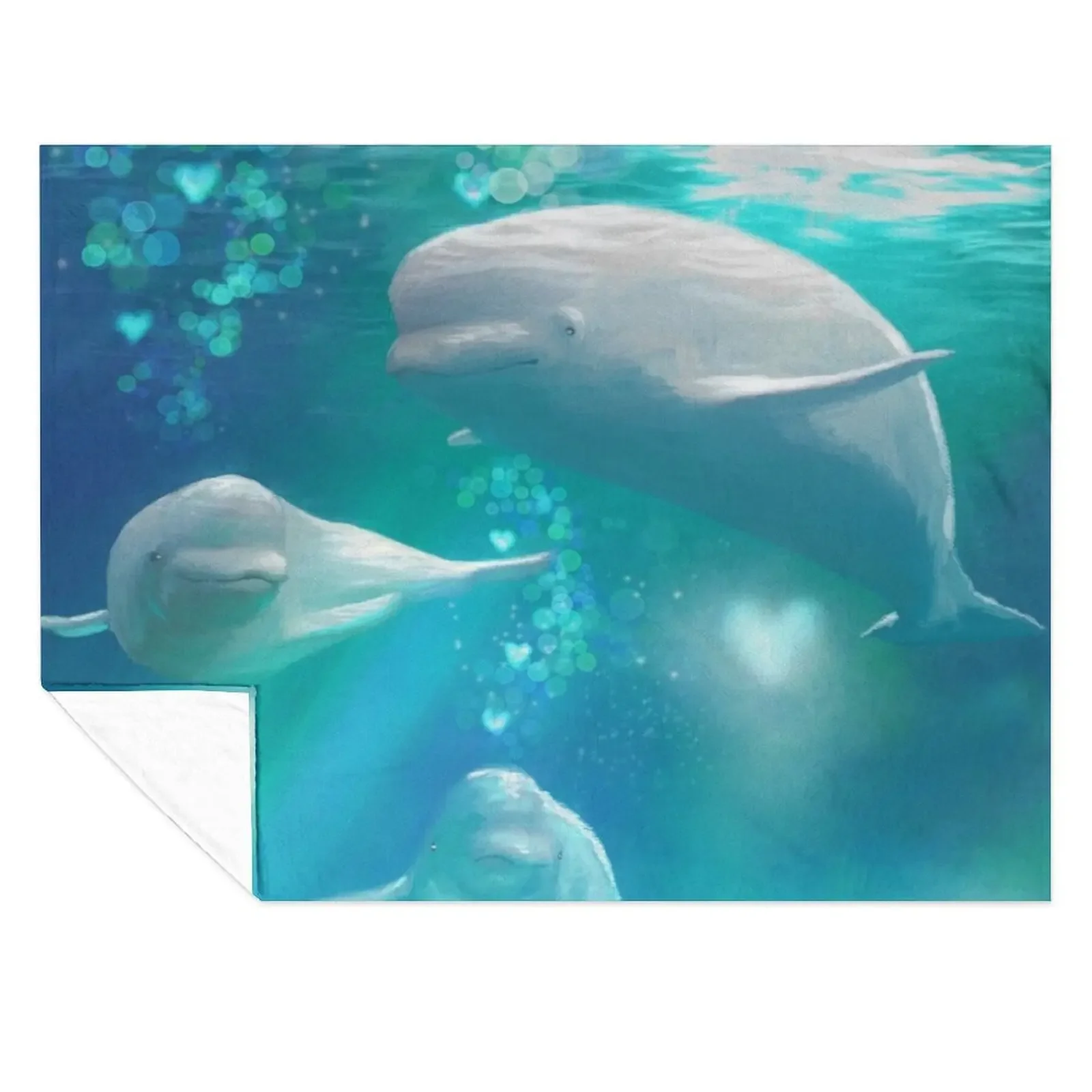 

Blue Beluga Family Throw Blanket Single Thin Summer Shaggy Blankets