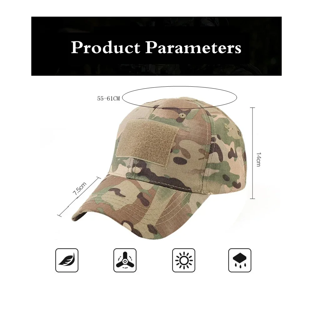 

Outdoor Camouflage Baseball Cap Tactical Trucker Dad Hat Waterproof Hunting Fishing Sports Cap for Men