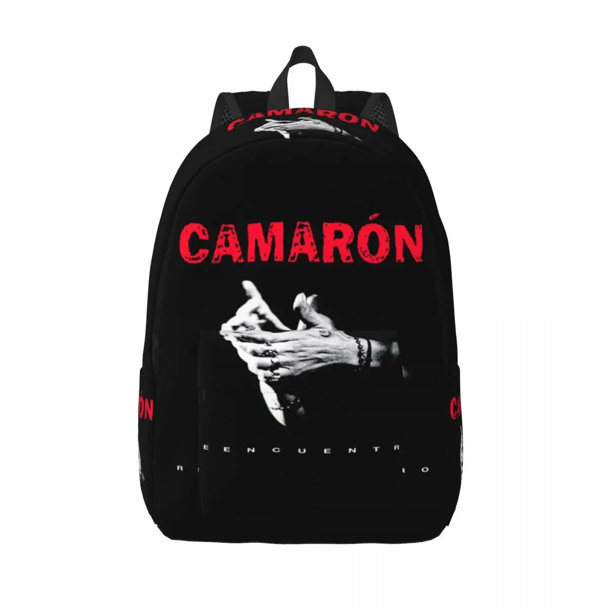 Custom Camaron De La Isla Canvas Backpacks College School Students Bookbag Fits 15 Inch Laptop Flamenco Singer Island Shrimp Bag