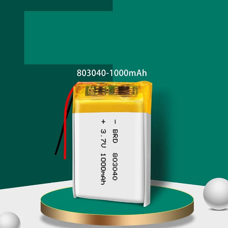 803040 1000mAh 3.7V Lithium Polymer Rechargeable Battery For MP3 GPS LED Lights DVR PDA Toys Bluetooth Speaker Massager Tablet