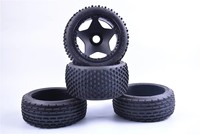 High-strength classic five-star wheel tire assembly for 1/5 ROVAN ROFUN KM HPI BAJA 5B