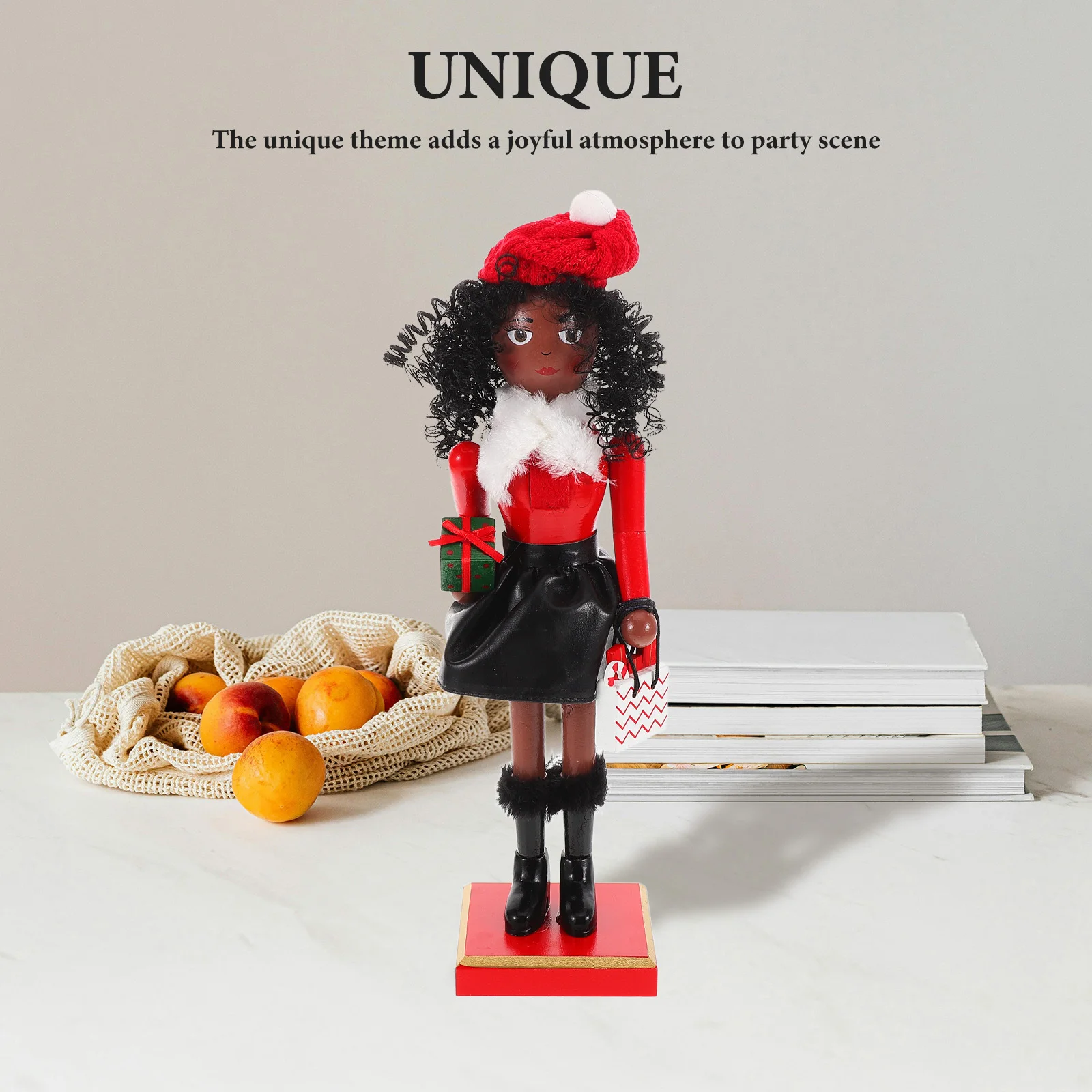 

1pcs Wooden Nutcracker Decor Christmas Figure Desktop Holiday Ornament Xmas Craft Festival Decoration Home Decor