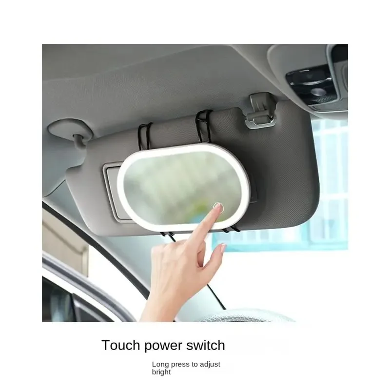 AMEXIAOXU  1 Piece Car Visor Mirror Car Makeup Touch-Control Switch Visor Mirror Interior Accessories Makeup