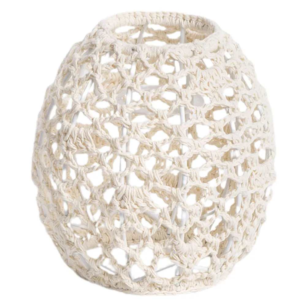Boho Cotton Rope Lampshade Meticulously Handwoven Decorative Hanging Lamp Shade for Ceiling Pendant Lamps Living Room Restaurant