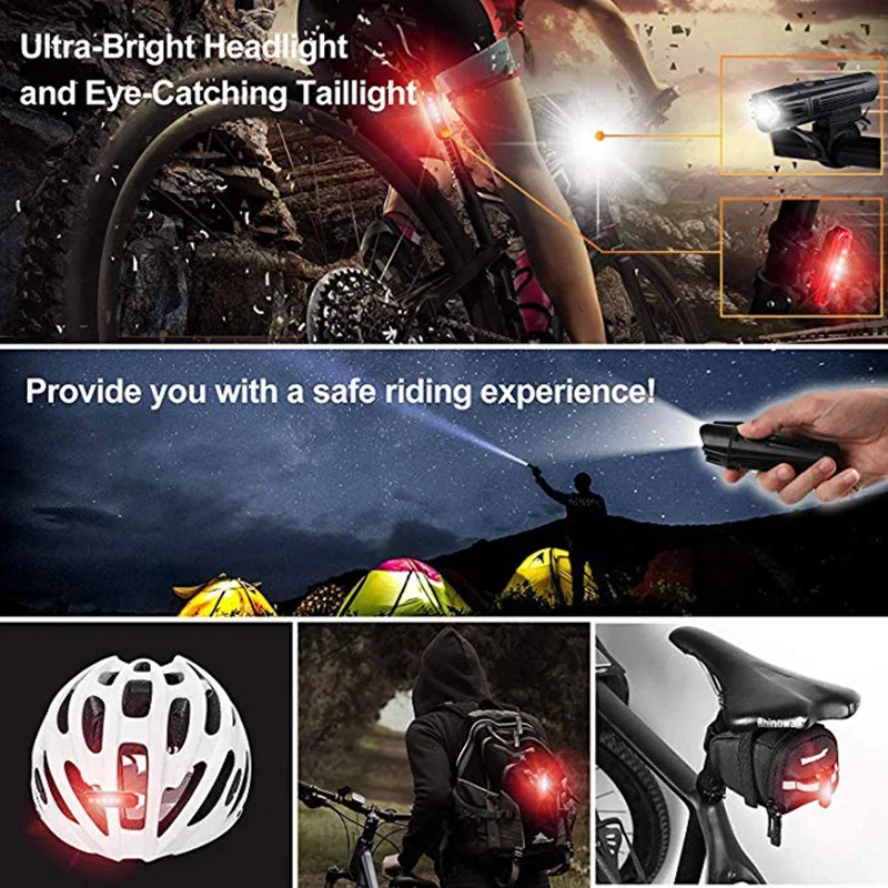 Rear Light for Bicycle Mountain Bike Front Tail Wheel Turn Signals Lights Kit Headlamp Bell Rechargeable Mtb Accessories Farol