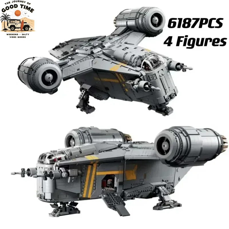 

2026 New 6187pcs Interstellar Conflict Large Razor Crest Mandalorian's Iconic Ship Building Blocks For Birthday Gifts Ucs Star