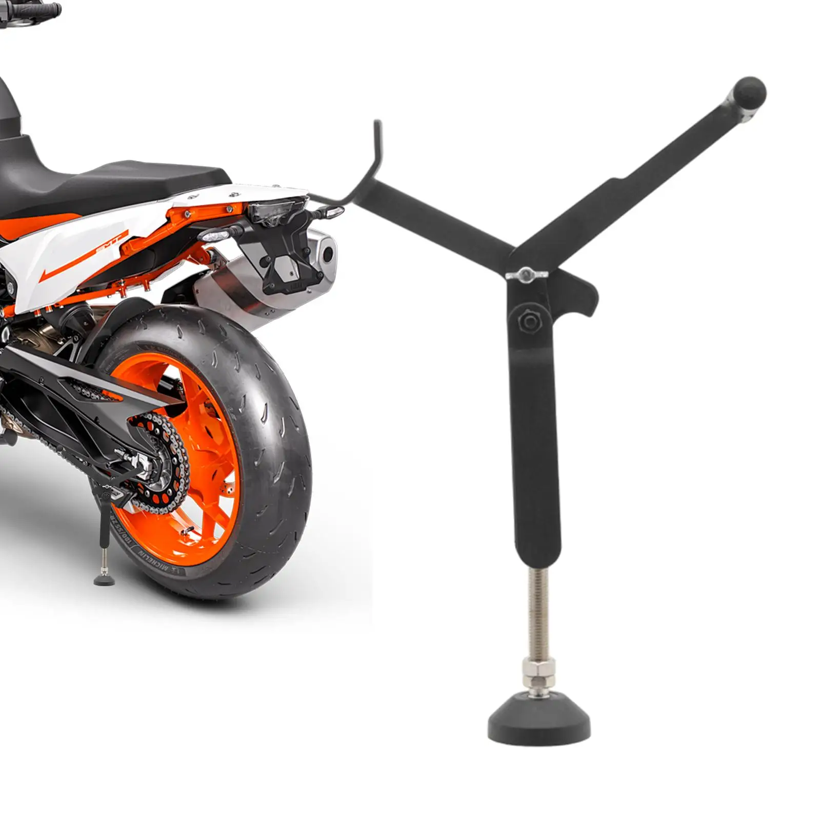 Foldable Motorcycle Floor Jack Motorcycle Stand Lift Portable Rear Wheel Frame for Motorbike Bicycle Dirt Bike Parking Repair