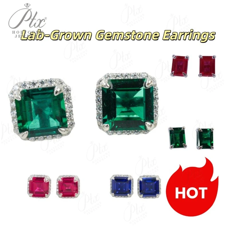 

Серьги на заказ, выращенные в лаборатории драгоценные камни, изумруд/рубина, серебро 925, подарок, гипоаллергенные, устойчивые к выцветанию, прямая продажа с фабрики, очаровательные ювелирные изделия