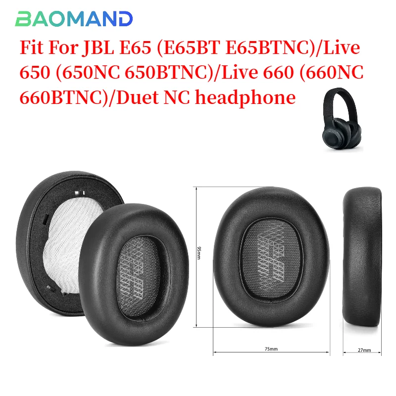 

Replacement Earpads for JBL E65 (E65BT E65BTNC)/Live 650 (650NC 650BTNC)/Live 660 (660NC 660BTNC)/Duet NC Earmuffs Cushion Cover