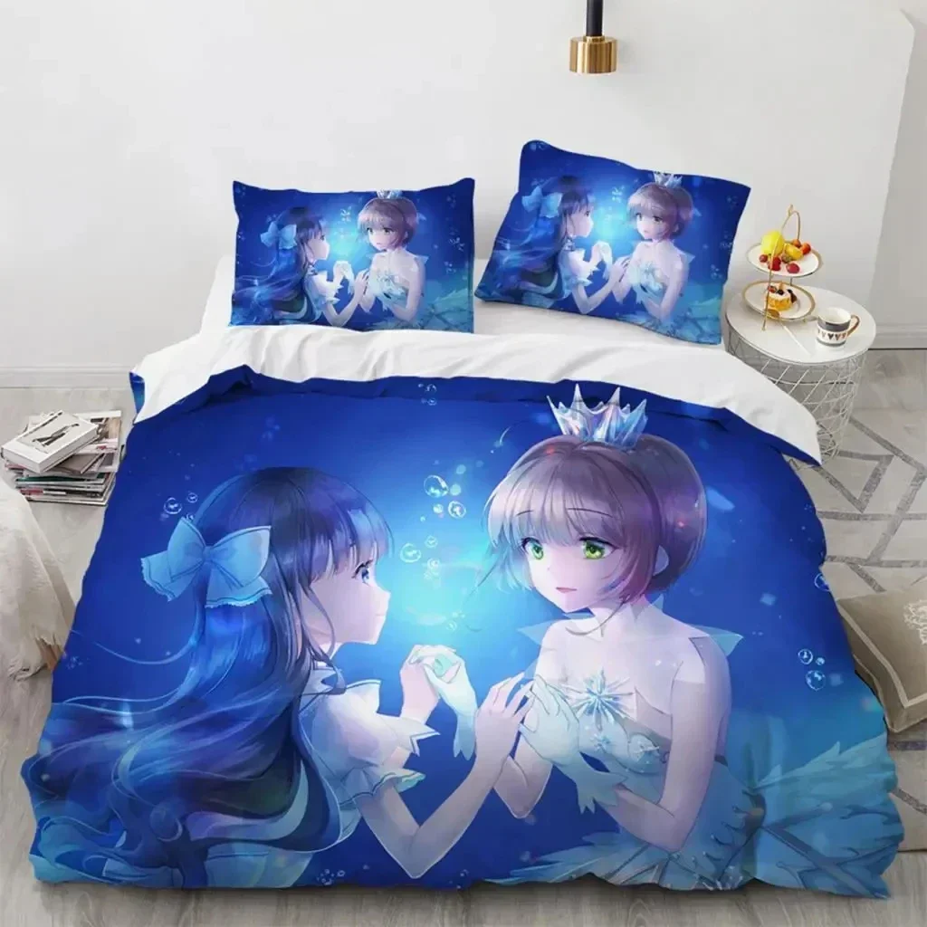 

Anime Cardcaptor Sakura Bedding Set,Duvet Cover Comforter Bed Set Quilt Cover Pillowcase,King Queen Twin Size Boys Girls Adults