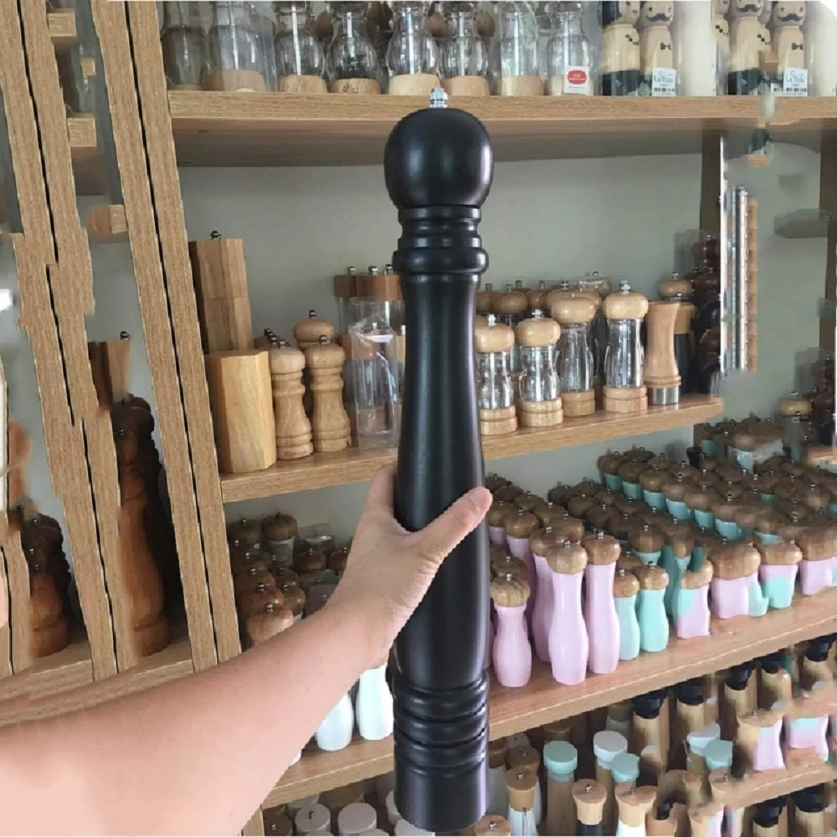 

Pepper 20 inch Pepper Mill Large 50cm Wooden Gaint Pepper Grinder Huge Tall Peppermill Stainless Stee Core Chef Mill XX L