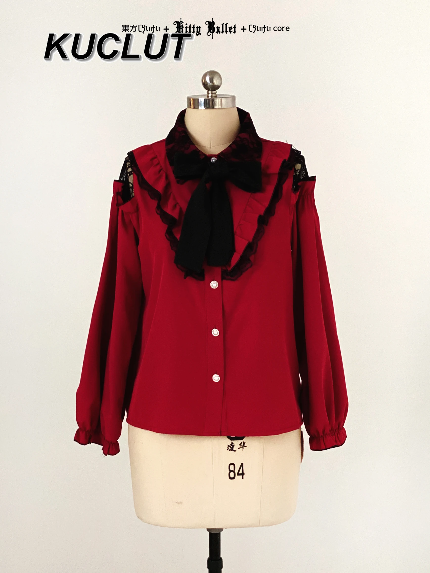 

Lolita Shirts Spring Autumn Lace Off-Shoulder Long Sleeve Blouse Japanese Style Girl Sweet Cute Fashion Elegant Casual Shirt