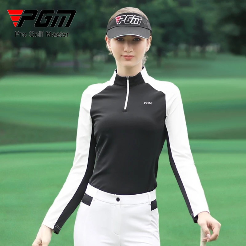 

Женская футболка с длинными рукавами PGM Golf, высокоэластичная, для осени и зимы, сохраняющая тепло, утягивающая верхняя одежда YF339