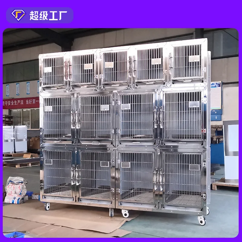 AIROW PET Pet Cage 304 Stainless Steel Material Two-layer 5/10 Door Combination Dog Cat Foster Mother view 6