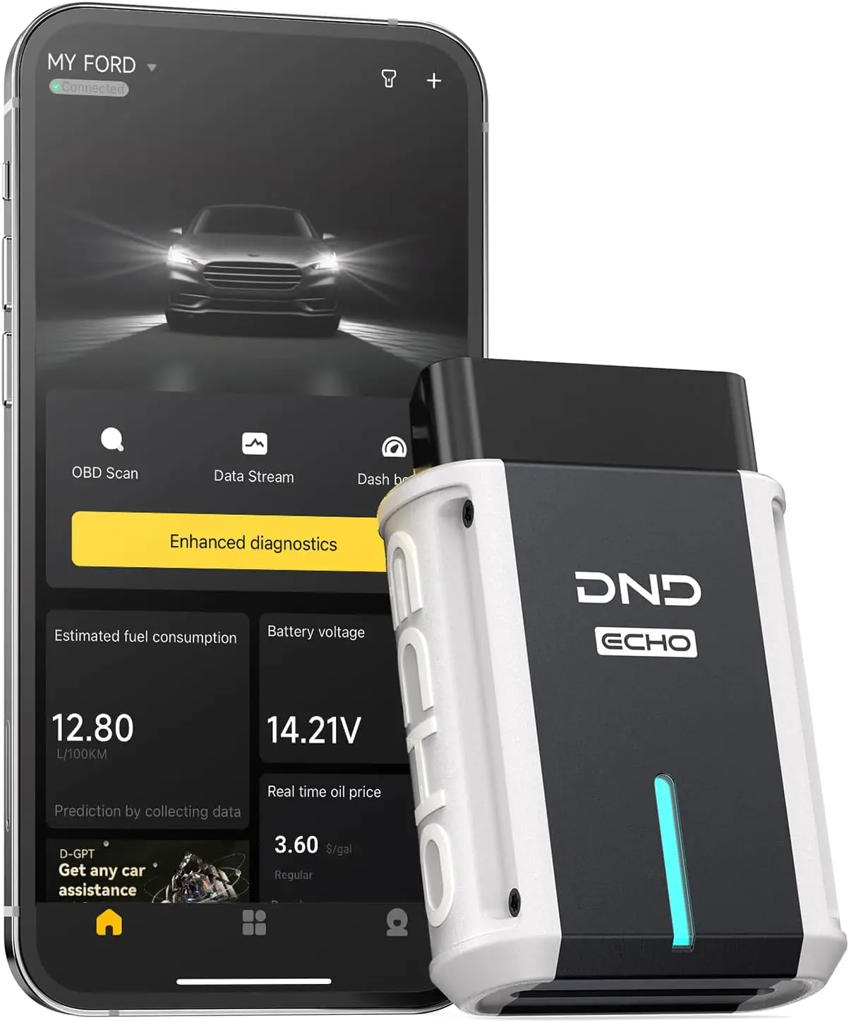 

Универсальный диагностический инструмент сканера Bluetooth OBD2 для проверки здоровья автомобилей iOS и Android и обновления прошивки