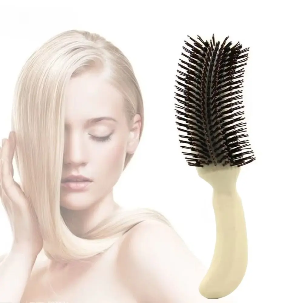 Plastic Curly Brush Soft Bristles Anti-Frizz Hairdressing Comb S-Shaped Design Wet Hair Compatible Anti-Static Comb