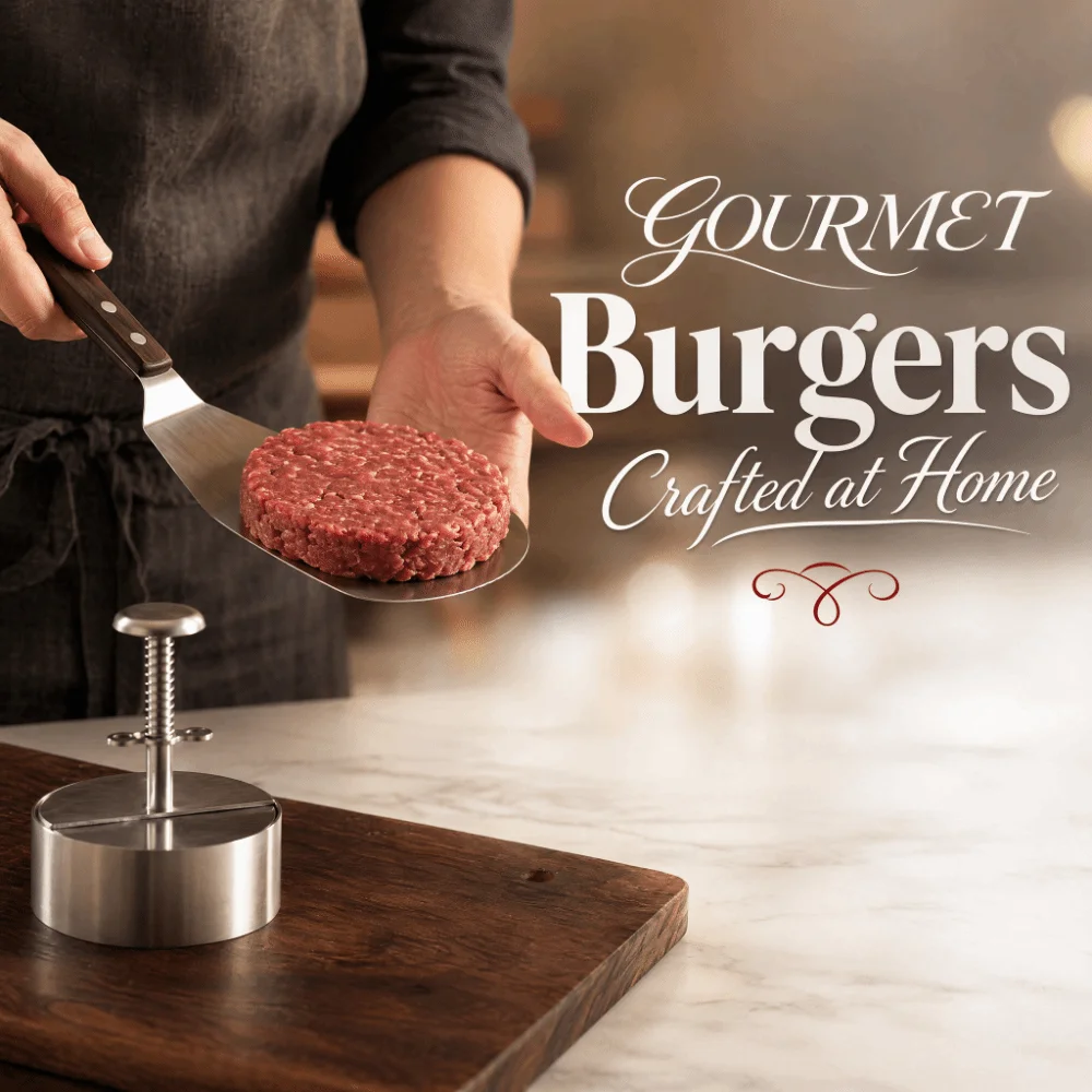 Durable Stainless Steel Burger Press Round 8/10/12 cm Hamburger Patty Maker Non Stick Kitchen Tool Meat Patty Press Home Cooking