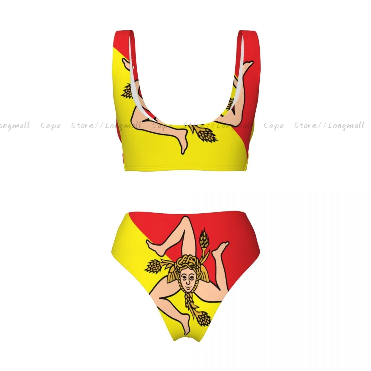 เซ็กซี่ชุดบิกินี่ Sicily Flag ชุดว่ายน้ําผู้หญิง 2 ชิ้นชุดว่ายน้ํา Beachwear ชุดว่ายน้ําหญิง