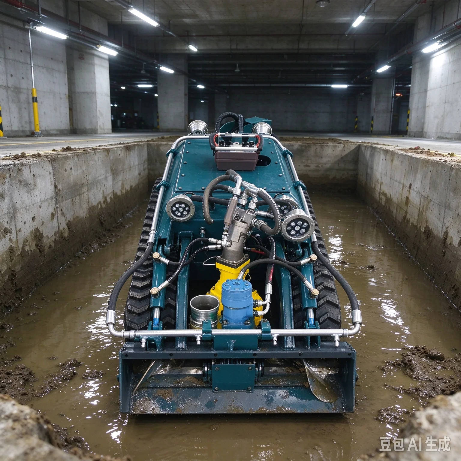 Low Noise Underwater Dredging Robot 76kW Pump Driven Water Cleaning Machine Municipal Pipeline Scenic Lake