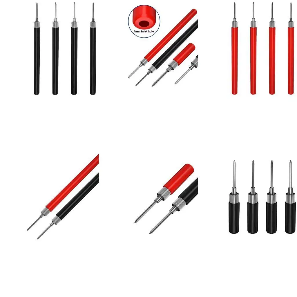 

Y1UD 5 Test Probes with 2mm Tip 4mm Tail Holes in Long/Short Designs Color Coded Multimeter Probes set for Multifunction Testing