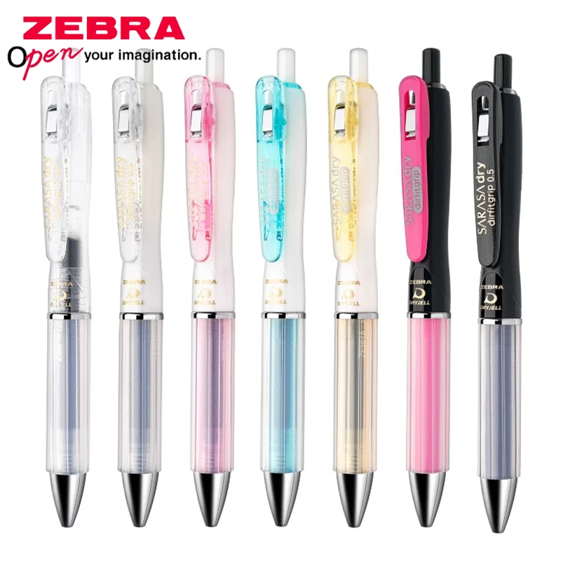 1pcs Japan ZEBRA Gel Pen Quick Drying Anti Fatigue Airfit JJZ49 Press Black Signature Pen 0.4/0.5mm Student School Stationery