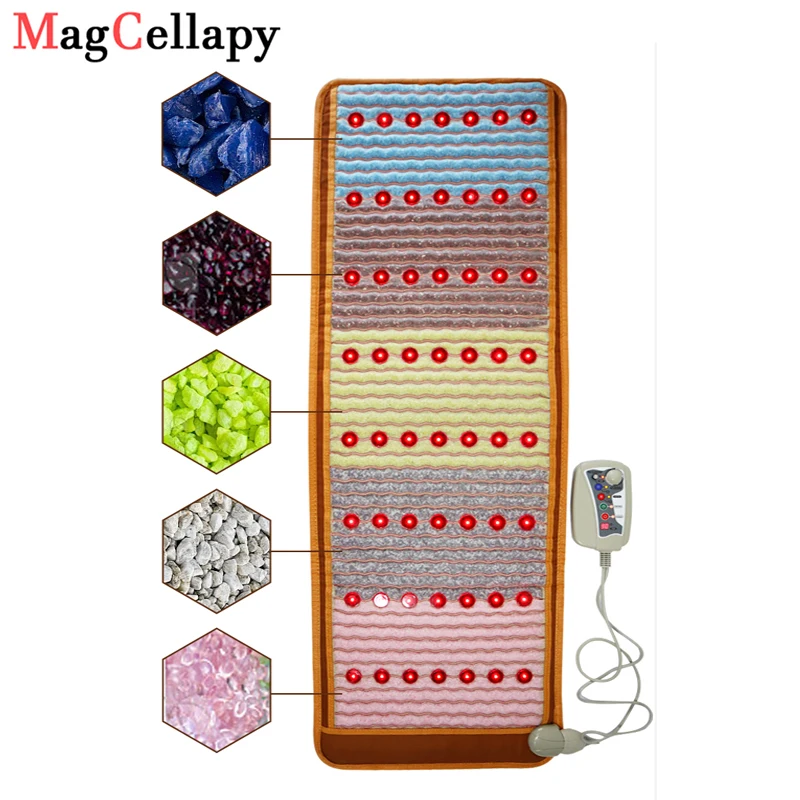 

Natural Agate Ore Heating Massage Pad PEMF Photon Mattress Energy Pulse Magnetic Field Relieves Back Pain and Decompression