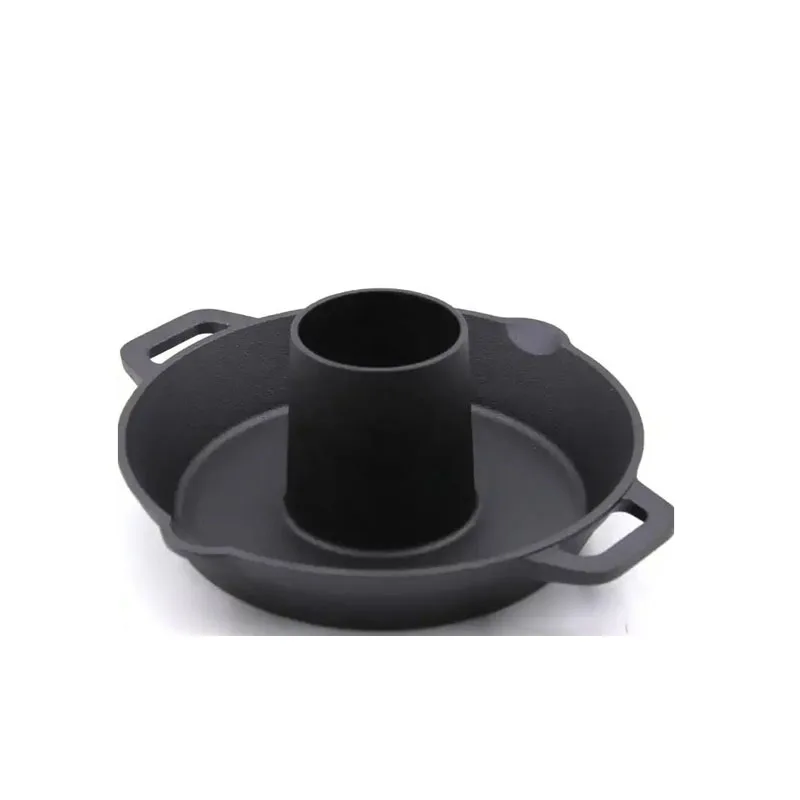 28cm Cast Iron Flat-Bottom Hot Pot Slow Cooker Frying Pan Induction Stove Gas Universal view 5