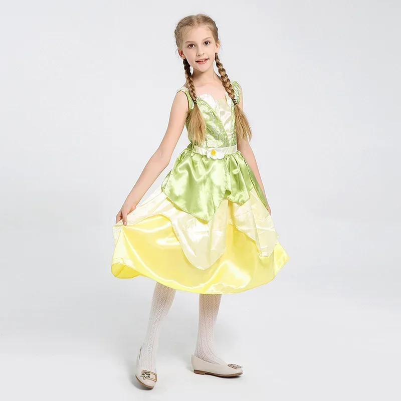 Robe de fée clochette pour enfants, robe de princesse Tinkerbell Cosplay, tenue de fête de carnaval, Halloween, Pourim, nickel é