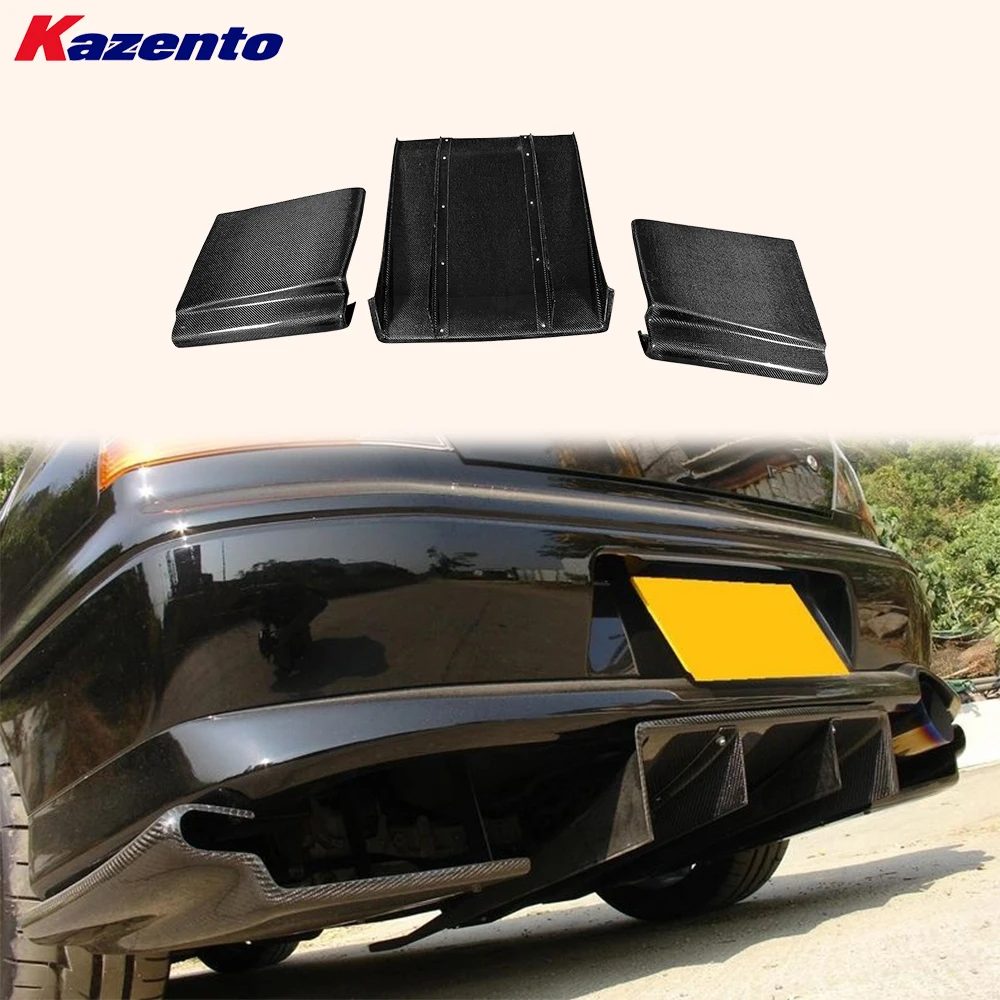 

For Mitsubishi Evolution EVO 5 6 7 8 9 1998-2007 Sedan Carbon KZ Rear Diffuser 3pcs