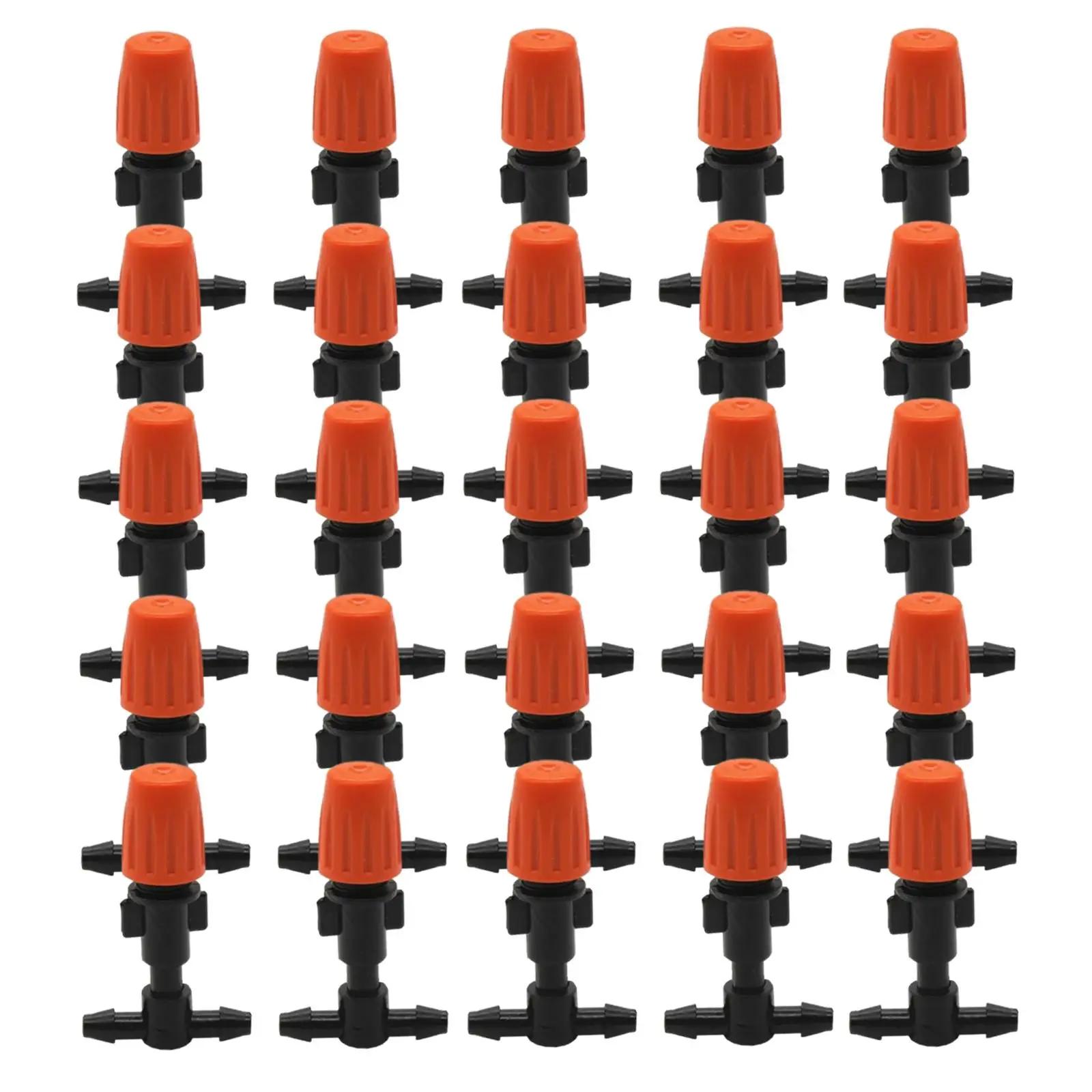 

25x Adjustable Atomizing Nozzles Drip Irrigation Spray Emitters Easy to Connector with Tee Joints for Garden Watering System